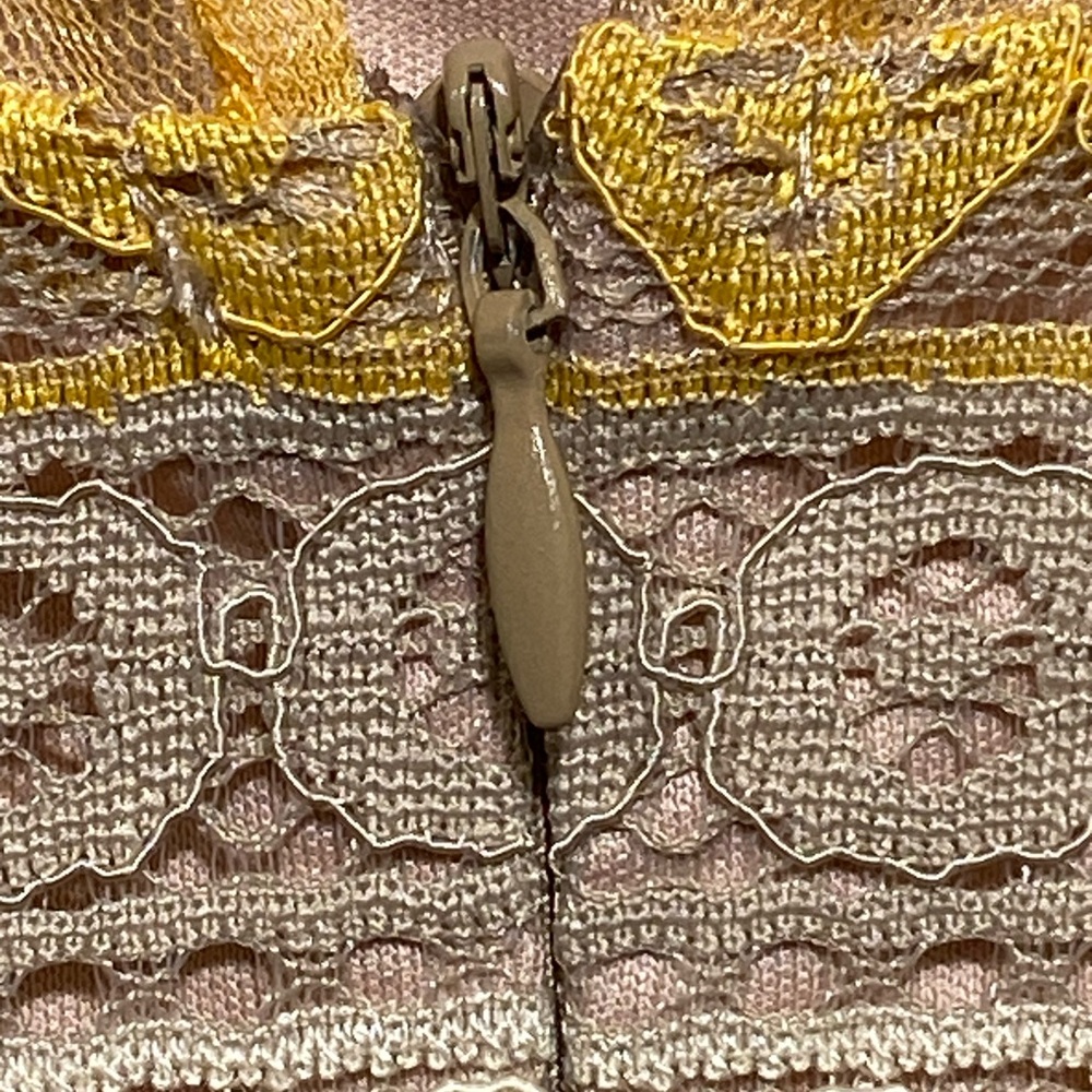 Francesca's Collections Yellow and Cream Lace Midi Dress - Picture 9 of 13